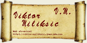 Viktor Milikšić vizit kartica